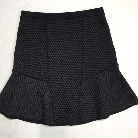 Sandro Jeu Dot Jacquard Flare Skirt Anthracite 6 - Picture 6 of 8